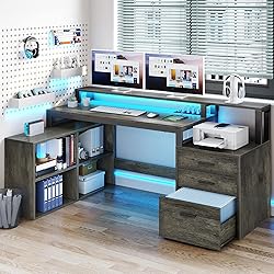 YITAHOME L Shaped Desk with 3 Drawers, 65" Corner
