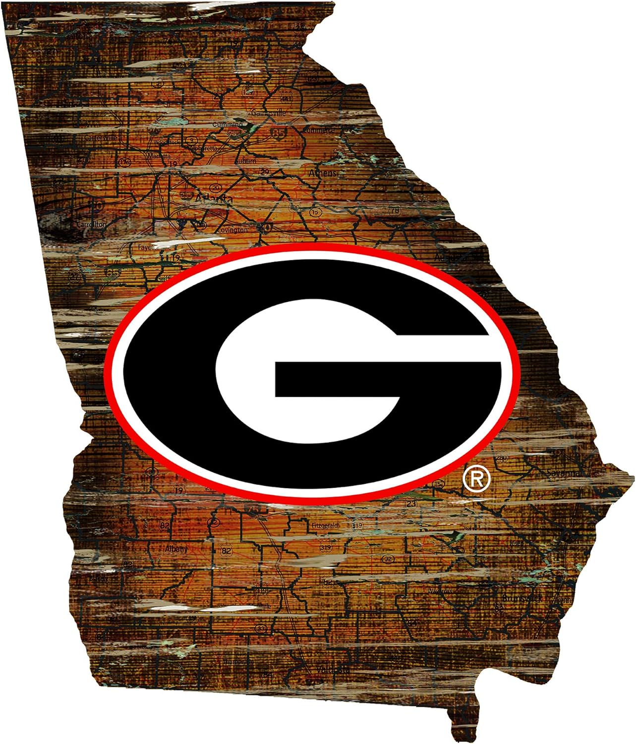 Fan Creations NCAA Georgia Bulldogs 12" Mini Roadmap State Sign