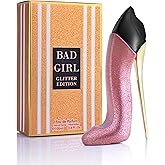 Bad Girl Glitter Edition - Oriental Floral Fragrance For Women - Top Notes of Almond, Coffee, Bergamot & Lemon - Base Scent of Tonka Bean, Cacao, Vanilla, Cashmere & Cinnamon - Elegant 100ml Bottle