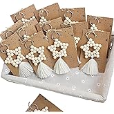 Wooden Bead Tassels (30 pcs set) for Wedding Favors, Baby Shower Favors for Guests, Bridal Shower Party Favors, Thank You Gifts. (White30)