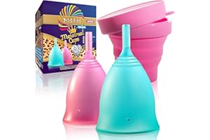 TALISI WHEN YOUR DREAMS COME TRUE Talisi Menstrual Cups - Set of 2 Reusable Period Cups - Soft, Flexible, Small & Large Size - Feminine Cup for Women with Collapsible Sterilizer - Alternative Tampon and Pad - Regular, Heavy Flow