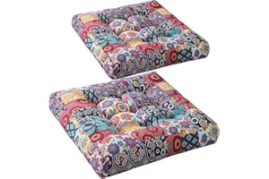 Codi Floor Cushions Seating for Adults and Kids Set of 2, Square Large Boho Pillows for Yoga Living Room Tatami Sitting Home Decor, Memory Foam Added, 22x22 Inch Multi Patchwork