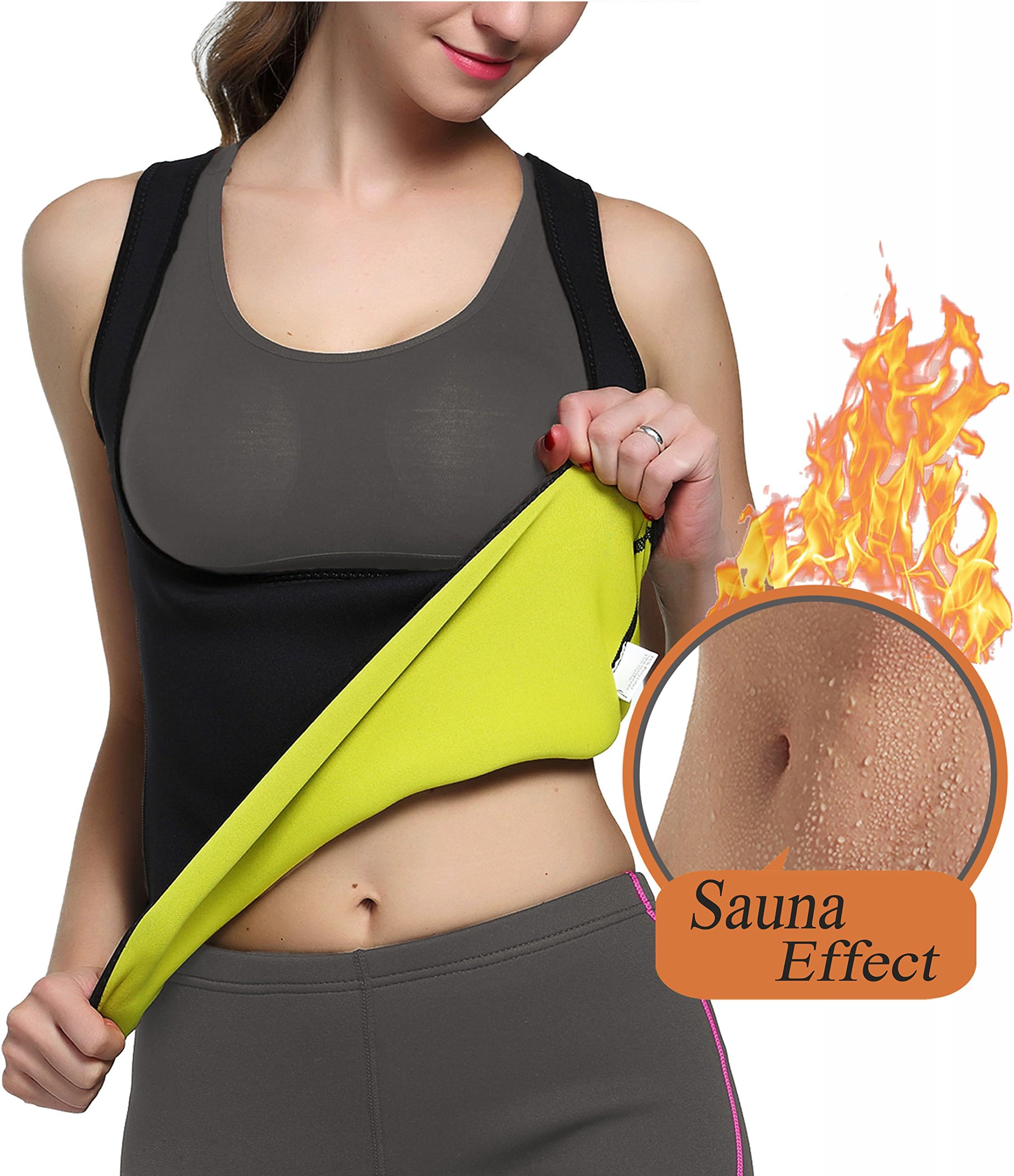 Glamours Womens Body Shaper Vest for Weight Loss Slimming Sweat Fat Burner Tank Top