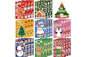 OHOME Christmas Stickers - Stocking Stuffers for Kids - DIY Christmas Crafts for Kids - Kids Xmas Gifts Games Activity Party Favors Supplies for Grandkids | Toddler Stocking Stuffers(24 Sheets)