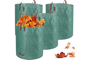 VIEWALL 4 Pack 132 gallons garden leaf bags - reusable heavy-duty garden bags, lawn pool garden greening garden yard garbage storage container bags leaf bags