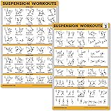 QuickFit 2 Pack Suspension Workout Posters - Volume 1 & 2 - Laminated Exercise Charts - 18" x 27" Vol. 1 & 2