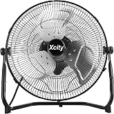 Xcity 14 Inch Metal Floor &amp; Box Fan High Velocity 2100 CFM | 3-Speed Settings, 360&deg;Adjustable Tilt, Heavy Duty, Garage，Industrial Warehouse，Office &amp; Home