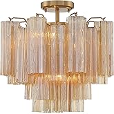 Crystorama Addis 4 Light Aged Brass Semi Flush Mount