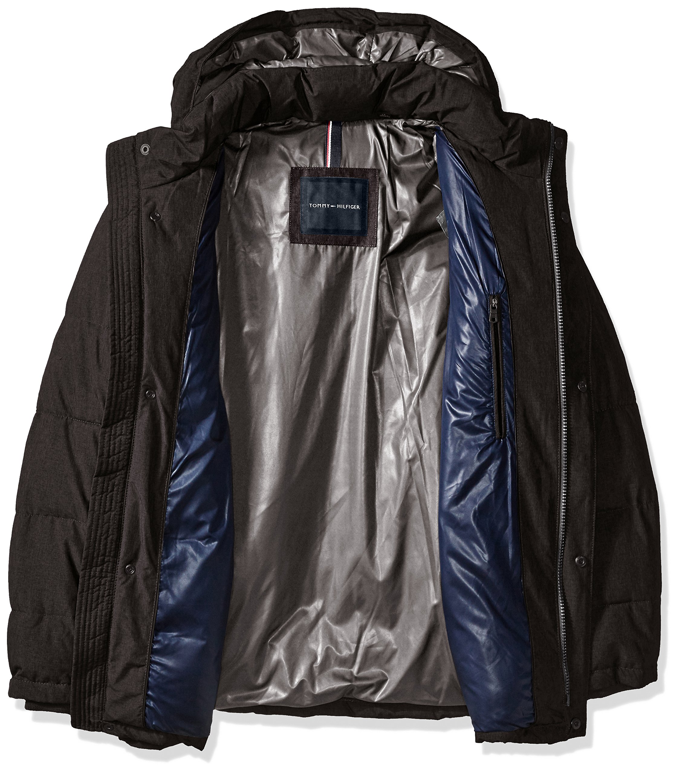 Tommy Hilfiger Men's Tall Sz Nylon Two Pocket Hooded Puffer Jacket