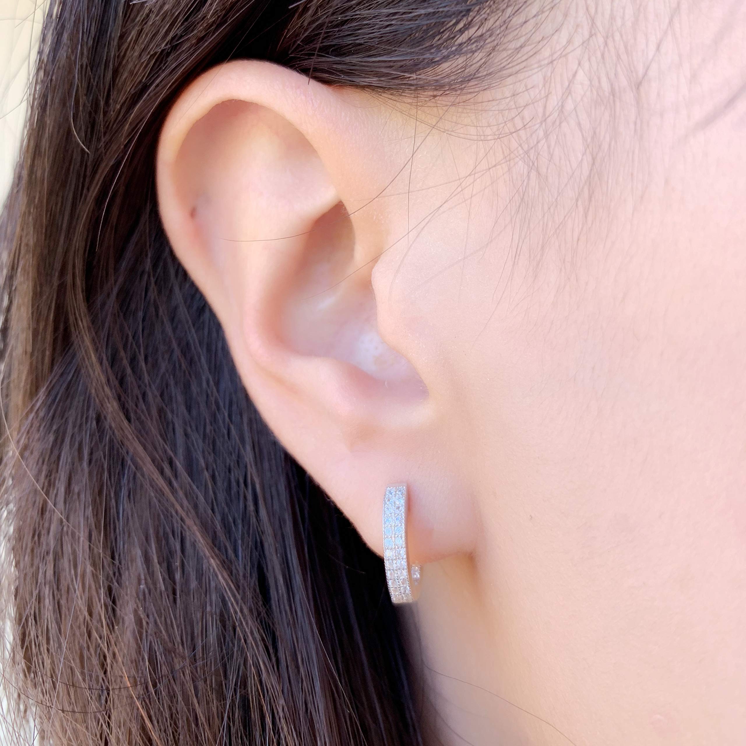 Spoil Cupid Rose Gold-Plated Sterling Silver In-and-Out Cubic Zirconia Huggie Hoop Earrings