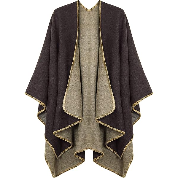 LL Womens Cape Poncho Coat Fall Winter Soft Fleece Open