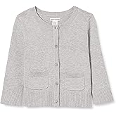 Amazon Essentials Girls and Toddlers' Uniform Slim Fit Crewneck Cardigan Sweater