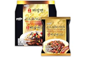 Paldo Fun & Yum Ilpoom Jjajangmen Noodles, Pack of 8, Traditional Brothless Chajang Ramen with Savory & Sweet Black Bean Sauce, Best Oriental Style Korean Ramyun, Soupless K-Food, 일품 짜장면 200g x 8