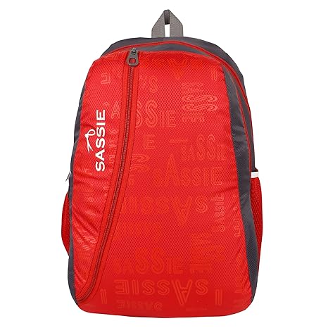 SASSIE Polyester 31Litres Red School Backpack (47 x 32 x 23 CM)