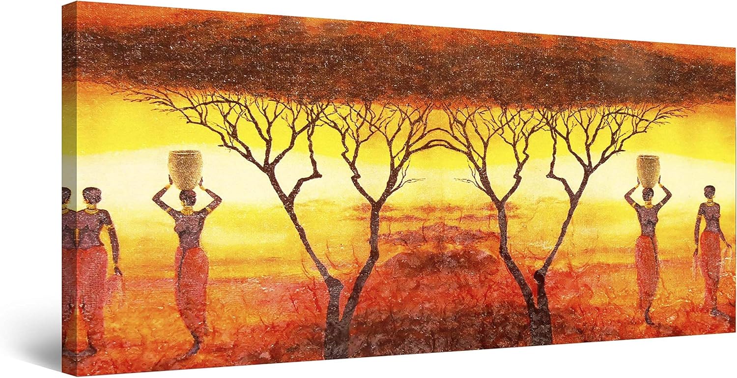Startonight Canvas Wall Art African Theme, Landscape Framed Wall Decor