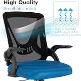 Blisswood Office Desk Chair Blue Black Mesh Chair 360° Tilt Lumbar Support view 7