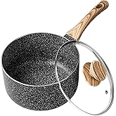 MICHELANGELO 3 Quart Saucepan with Lid, Nonstick Sauce Pan with Lid, Small Sauce Pot, Granite Coating Sauce Pan 3 Quart, Non Stick Stone Pot with Ergonomic Bakelite Handle