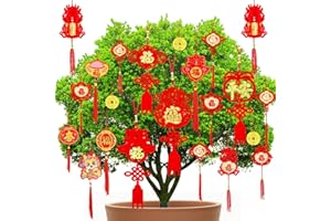 JUNEBRUSHS 37Pcs Chinese New Year Decorations 2024, Chinese Knot Pendant Red Dragon Hanging Ornaments Lunar New Year Decoration Spring Festival Pendants for Home Office Car Tree Decor