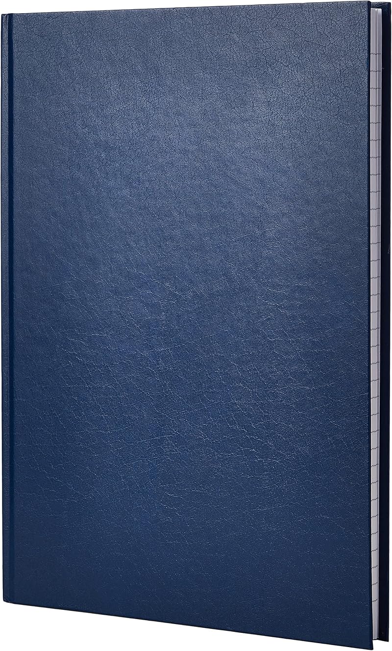 Q-Connect Feint Ruled Manuscript Book A4 96 Sheet 192 Pages Blue Hardback