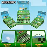 Minecraft Art Supplies Set with Pencils Crayons Markers Watercolors Travel Case view 4