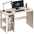 SHW 38-Inch Home Office Computer Desk with Shelves, Maple