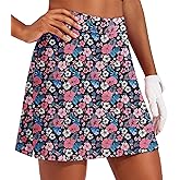 Ekouaer 16“ Golf Skorts for Woman with Inner Pockets Silicone Grippers Tennis Skirt Quick Dry Athletic Pickleball Skort
