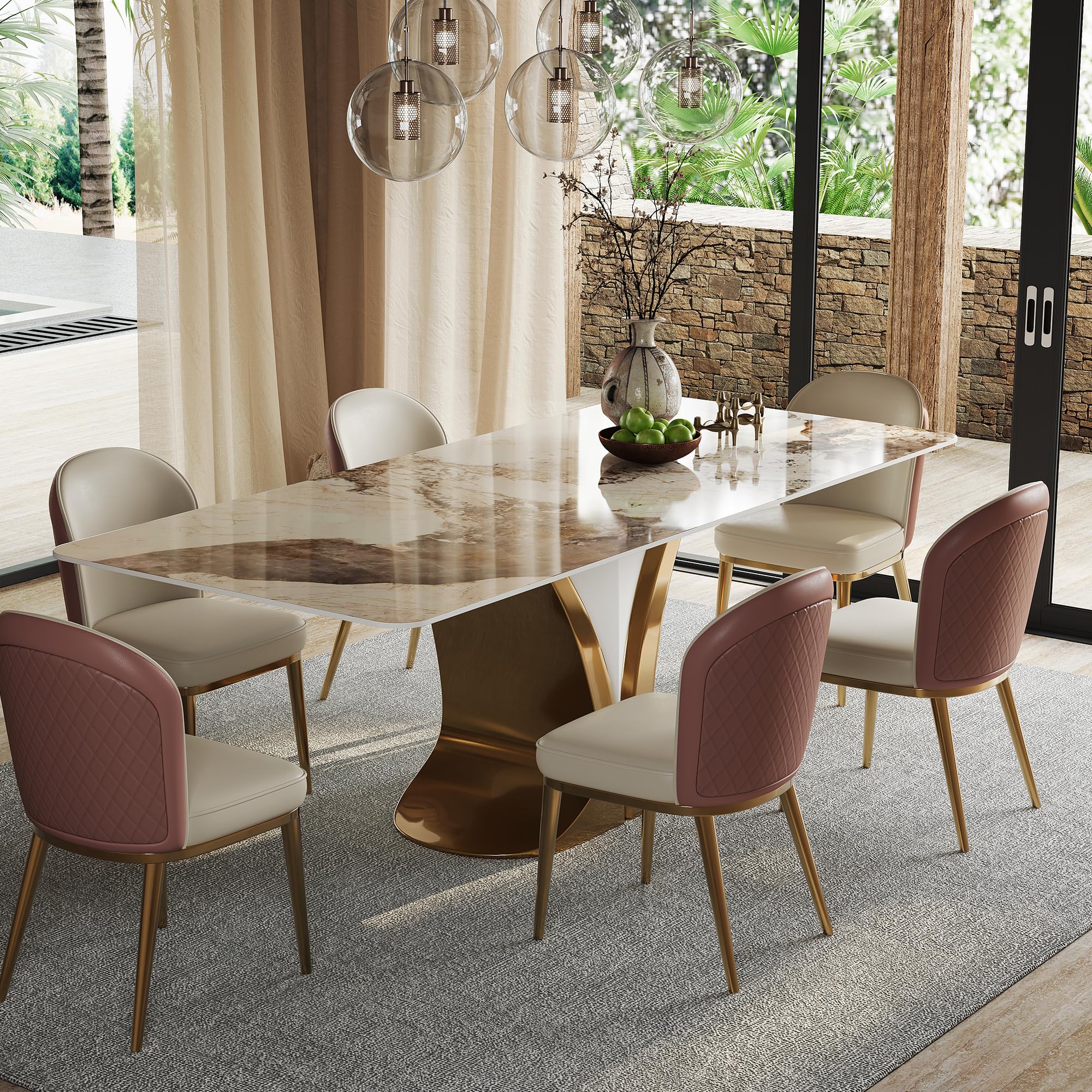 79'' Modern Luxury Dining Table for 8-10 People