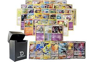 Dan123yal Pokémon Compatible 50 Card Lot with 1 Legendary Ultra Rare Cards Bundle Deck Box Included