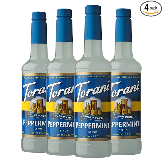 Amazon Com Torani Sugar Free Syrup Peppermint 25 4 Ounces Pack Of 4 Beverage Flavoring Syrup Grocery Gourmet Food