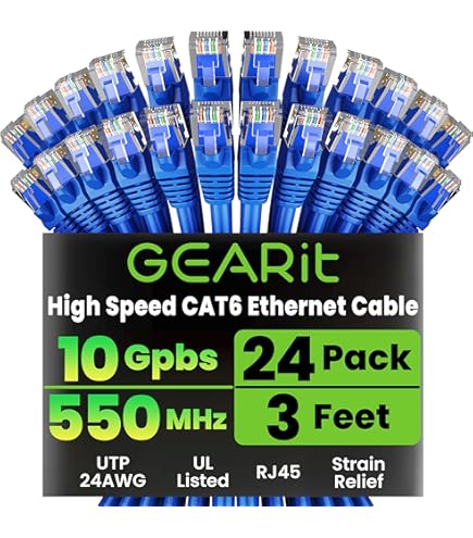 GearIT 50-Pack Cat6 Patch Cable 3 Feet Cat 6 Ethernet Cable - View #11
