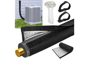 3 Layers HVAC Copper Pipe Insulation Cover, 182cmx26cm 600D Oxford AC Pipe Insulation Covers Protector Outdoor, Flexible Copp
