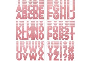 Harloon 232 Pcs 24 Sheets Large Glitter Letter Stickers Big Font Alphabet Letter Self Adhesive Letters Kit Mailbox Stickers for Mailbox Bulletin Boards Classroom Home(Pink,4 Inch)