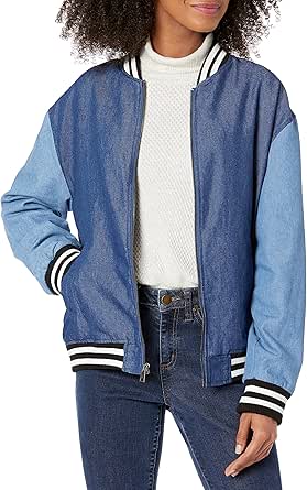 white denim bomber jacket