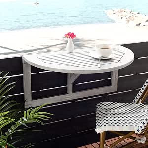 Amazon Com Safavieh Pat7045b Outdoor Collection Owens Grey Wash Balcony Hanging Half Table Garden Outdoor