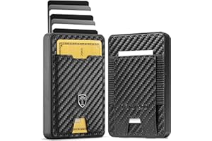 TRAVANDO Swype Slim Wallet for Men Metal RFID Blocking Mens Wallet Card Case (Carbon)