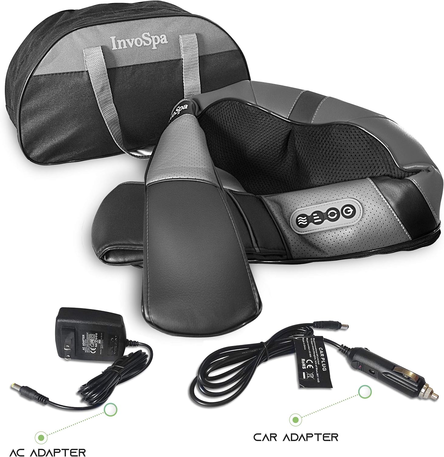 Shiatsu Back Shoulder and Neck Massager with Heat - Deep Tissue Kneading Back Massager for Neck, Shoulders, Foot, Legs - Electric Full Body Pillow Massage - Perfect Gift: Health & Personal Care