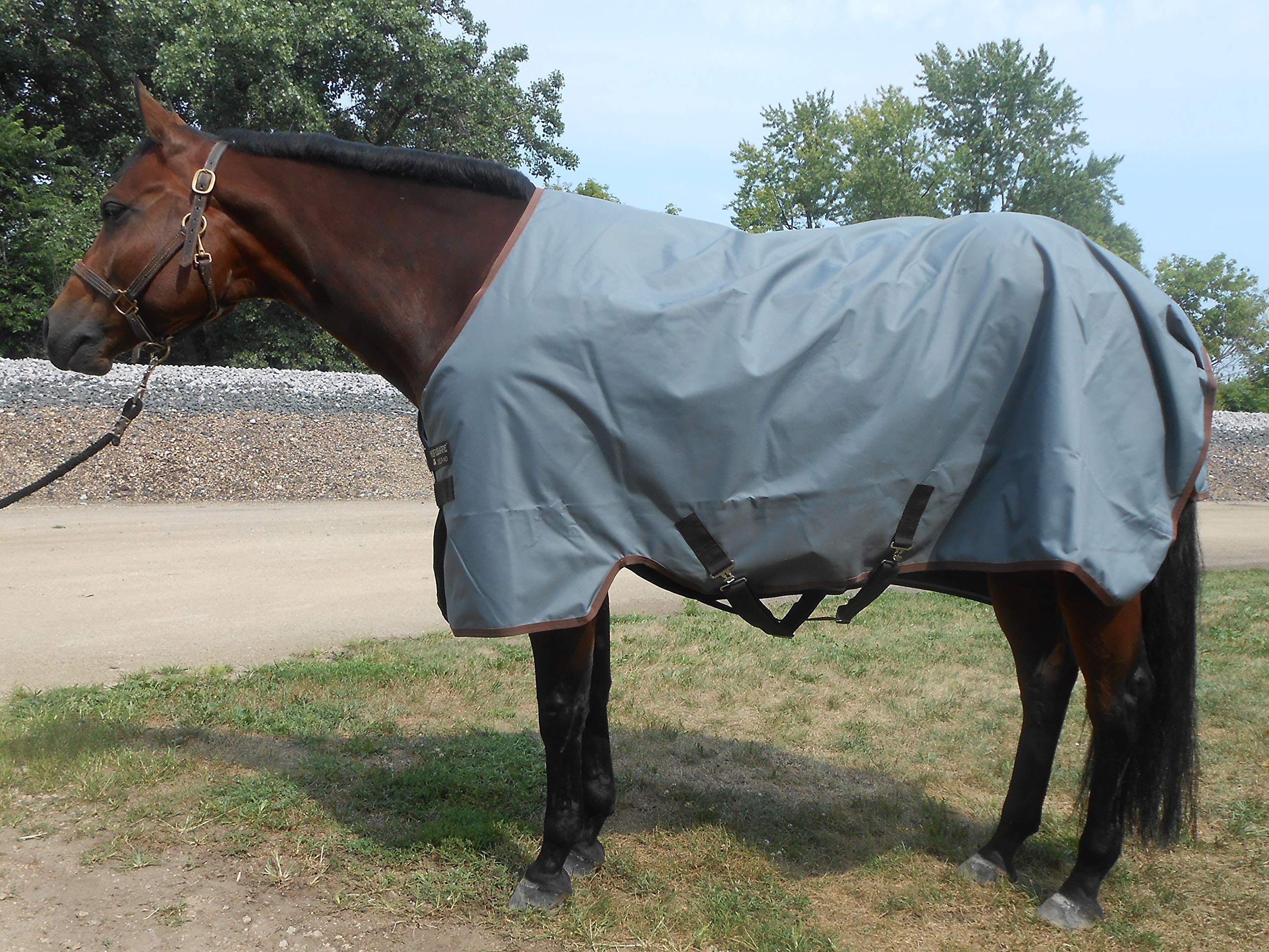 OSO1O Exclusive Horseware Turnout Blanket Lite Hero Grey/Chocolate 66