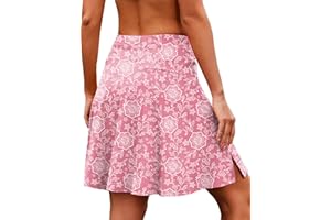 COOrun 20" Tennis Skirt Women Knee Length Golf Long Skort with Pockets High Waisted Athletic Sports Inner Shorts Skirts S-3XL