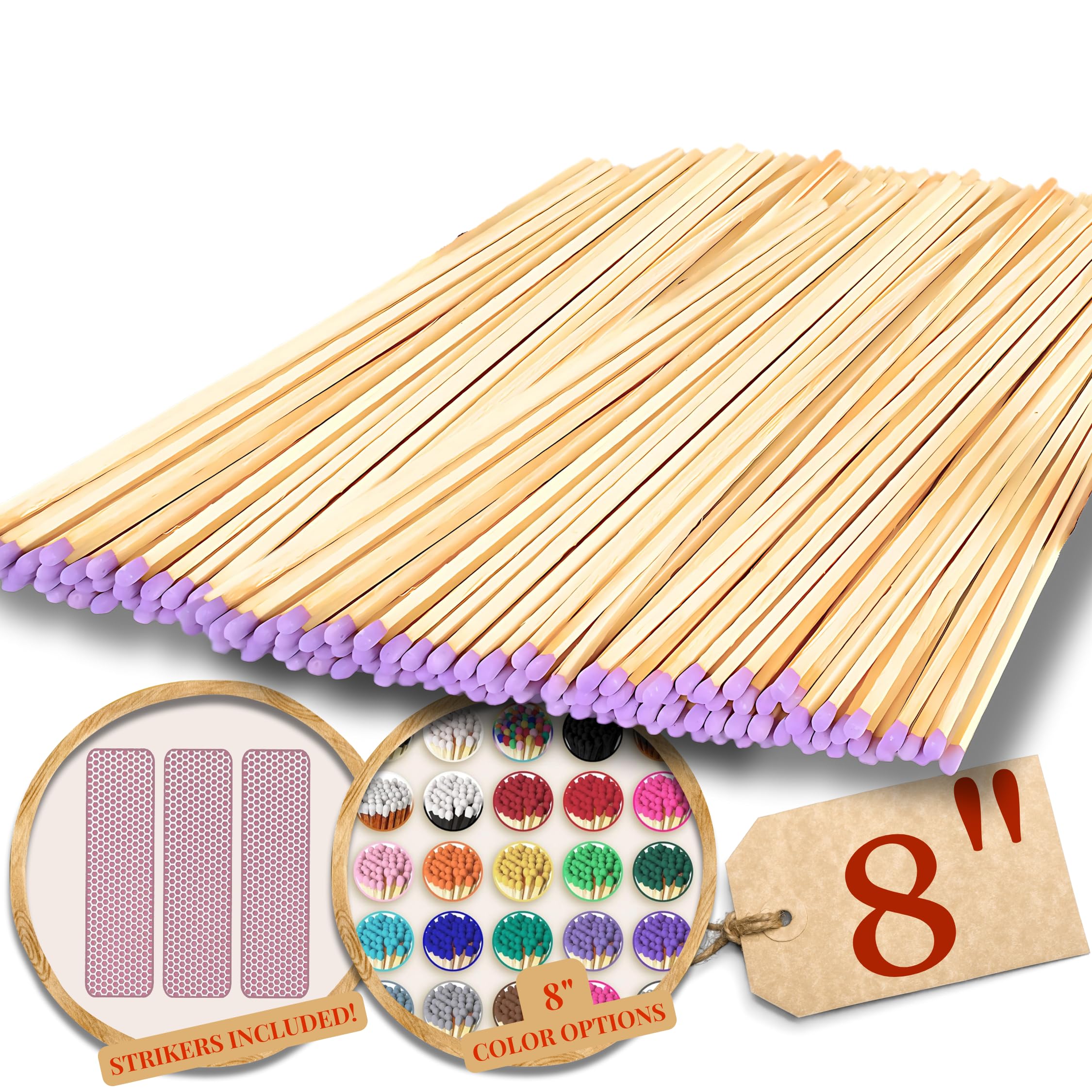 Extra Long 100 Color Safety Matches Bundle