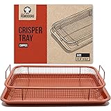 Chef Pomodoro Copper Crisper Tray, Air Fryer Tray for Oven, Deluxe Air Fry in Your Oven, 2-Piece Set, Air Fryer Baking Pan, A