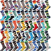 WeciBor 36 Pairs Funny Random Pattern Socks Colorful Cotton Crazy Socks for Unisex Bulk