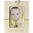 Precious Moments 179305 Love You Tons Ceramic Elephant Photo Frame, Gray Chevron