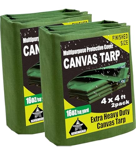 Waxed Canvas Tarp 4×4 Olive Drab Canvas Tarp 4' x 4' - Canopies and Tarps