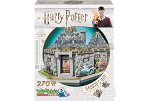 Wrebbit 3D Harry Potter Hagrid’s Hut Puzzle, 270 Pieces, Real Jigsaw Puzzle for Adults and Teens, Paper, Beginner