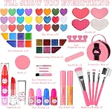 GOLMUD 66 Pcs Kids Makeup Set Portable Stand 3-12 Years Gift Pink Case view 2