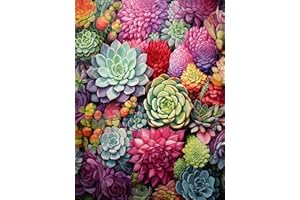 Axquilon Diamond Painting Kits for Adults Beginners 5D Succulents Plant Diamond Art Kits with Full Drill, DIY Flower Gem Art Craft Kits for Adults Home Wall Decor Gifts 12x16inch
