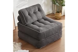 Afuson Folding Chair Bed, Futon Sofa Bed, Floor Couch for Adults Chair Bed for Living Room, Lounge Sofa, Convertible Sofa Bed, Small Couches for Small Spaces,Grey