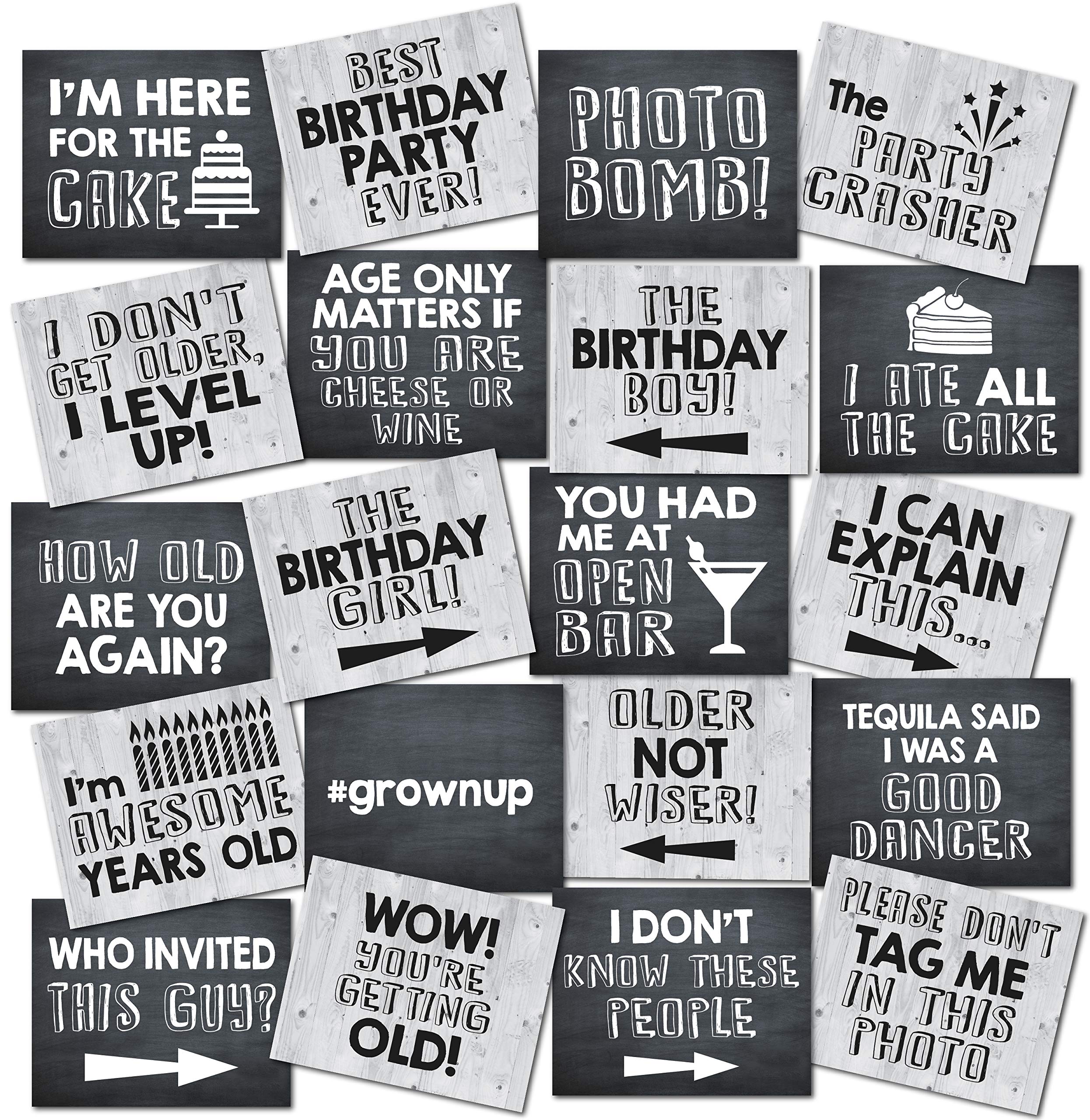 Buy UP THE MOMENT Birthday Photo Booth Props 20 Designs 8x10 Double 