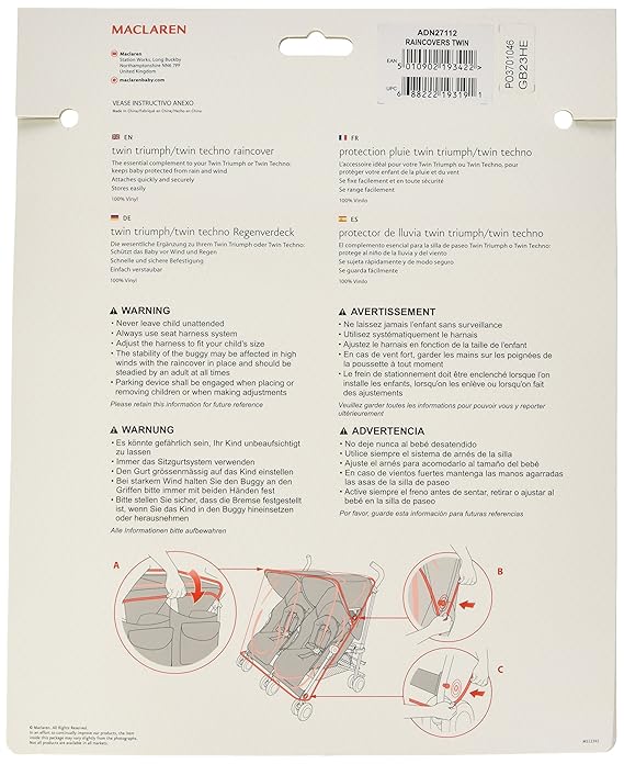 maclaren twin techno rain cover