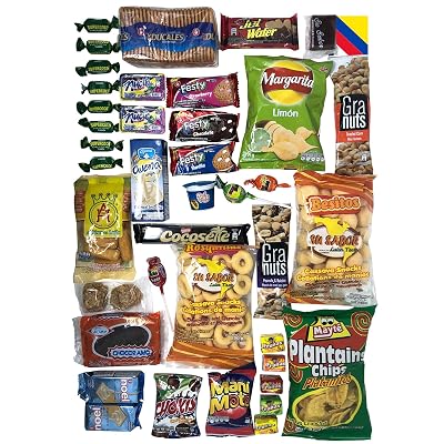 Colombian Snacks Sampler Box | Mecato Colombiano | Cookies, Chips &amp; Candies Variety Pack | Snack Assortment Delight | 40 count  25 different items